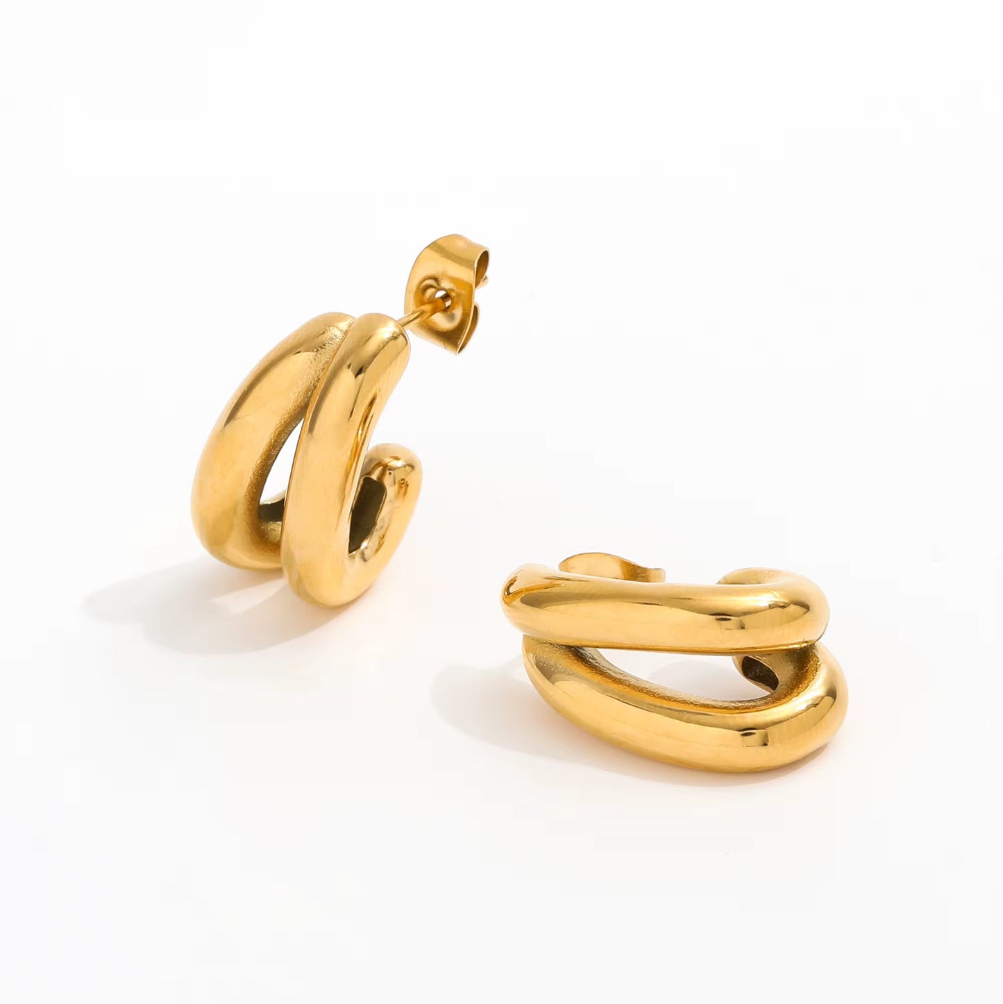 Criss Cross Earrings | 18K Gold Plated