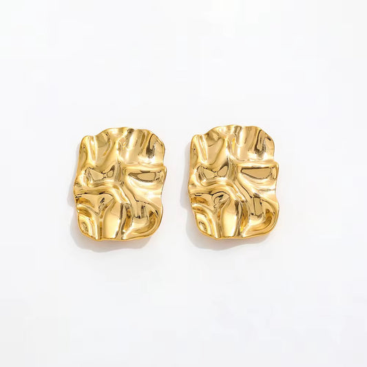 Hammered Earrings | 18K Gold Plated