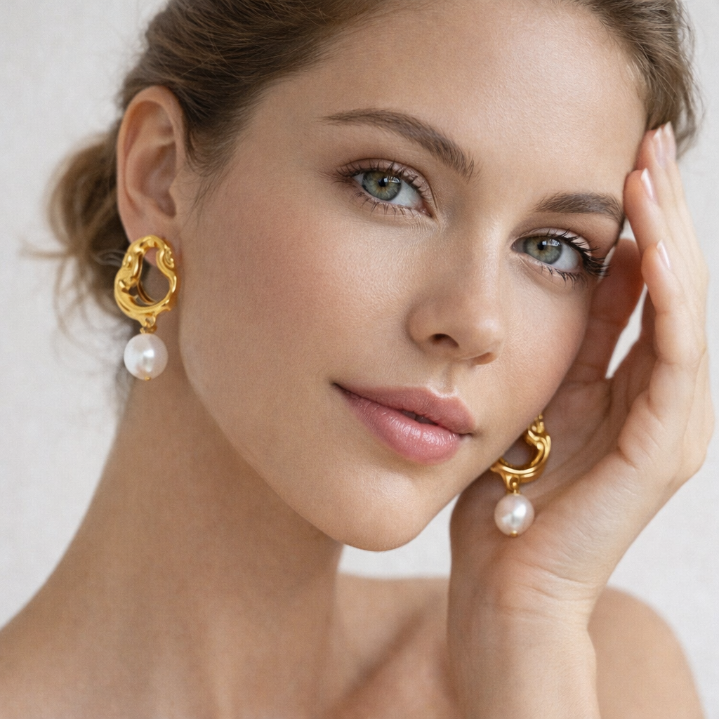 Rhea Pearls Earrings | 18K Gold Plated