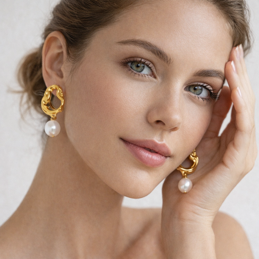 Rhea Pearls Earrings | 18K Gold Plated