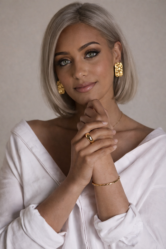 Hammered Earrings | 18K Gold Plated